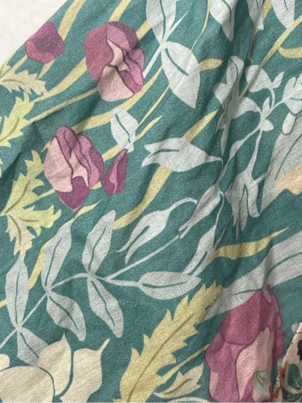 Natural Life Magnolia Cotton Top Seafoam Floral Bohemian Mixed Print 100% Cotton - Picture 7 of 9